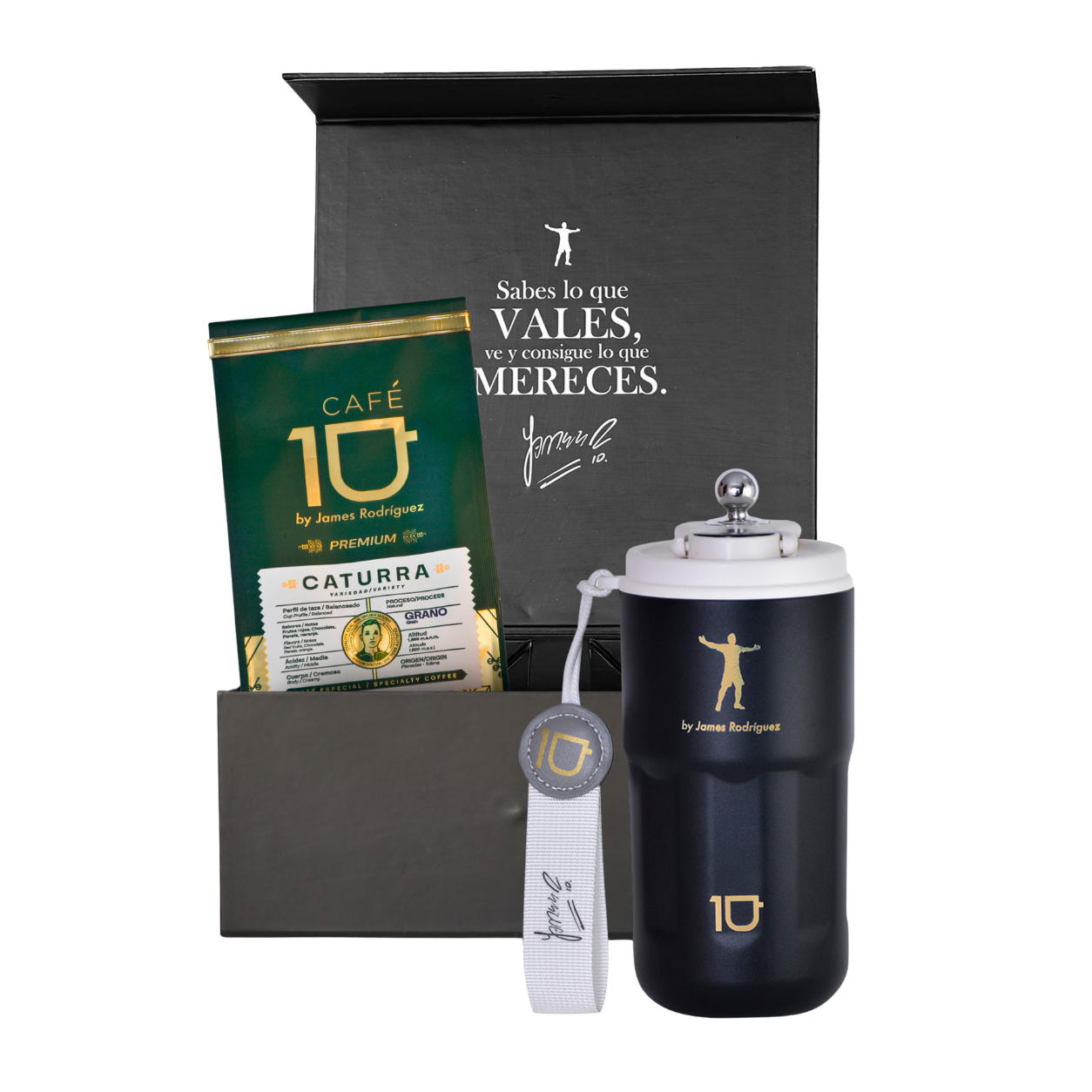Caja Regalo 10 Gold Coffee –  Termo y café de especialidad caturra